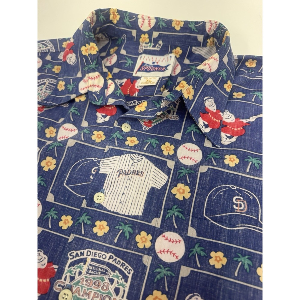 Reyn Spooner Reverse Print San Diego Padres MLB World Series Hawaiian Shirt XL